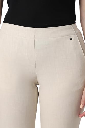 Image of Van Heusen Women Beige Solid Formal Regular Fit Trousers