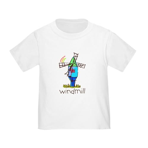CafePress Kid Art Windmill Toddler T Shirt Toddler Graphic Tee, 100% Cotton White