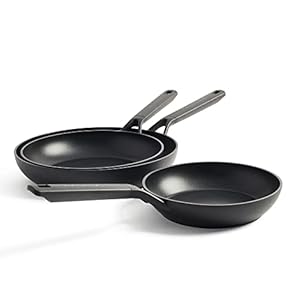 KitchenAid Classic Forged Hard Anodized PFAS-Free Ceramic Non-Stick, 20 cm, 24 cm and 28 cm Frying Pan Set, Induction, Oven Safe,Black