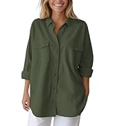 Women's Shacket Casual Long Sleeve Button Down Shirts 2024 Fall Fashion Outfits