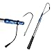 KOMCLUB Retractable Fishing Gaff Stainless Steel Fishing Hooks with Protective Caps Fishing Accessories Suitable for Freshwater Saltwater Fishing, Gold & Blue