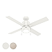 Hunter Fan 52 Inch Casual Fresh White Finish Indoor Ceiling Fan With LED Light Kit and Pull Chain (Renewed)