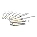 French Home Laguiole 9-Piece Charcuterie Utensil Set – Three-Rivet Ivory-Colored Handles with Iconic Bee Emblem, Includes Fork-Tipped Spear, Fork Set, Butter Spreader & More