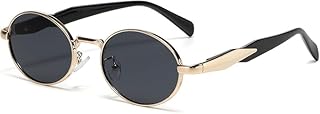 Dark Wost Retro Oval Sunglasses for Women Men Trendy Fashion Round Sun Glasses Metal Framed Shades