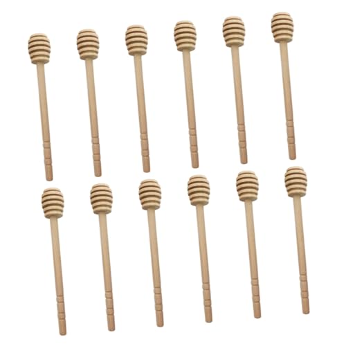 VINTORKY 12pcs Wooden Honey Stirring Spoon Honey Stirrer Syrup Stirrer Wooden Honey Dippers