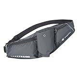 【TOREMON】ランニングポーチ ウエストポーチ ペットボトル 防水 揺れない 軽量 スマホ 反射 ボディバッグ ジョギング ウォーキング アウトドア (ダークグレー)