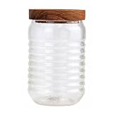 HOLIDYOYO Tarro de Vidrio con Tapa de Madera de Acacia Contenedor Hermético para Almacenamiento de Alimentos Secos Azúcar y Cocina Hogar y Oficina