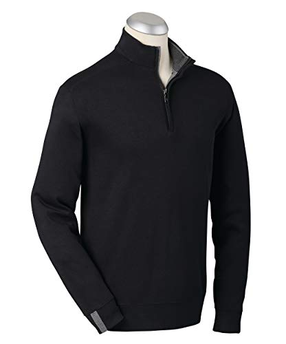 Bobby Jones Lux Pima Leaderboard Golf Pullover  Mens 1/4 Zip Pullover Golf Apparel Black