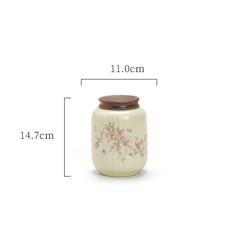 Kanister für Tee, Kaffee und Zucker Glyzinienblüten-Teekanister, hochwertiges Keramik-Siegelglas