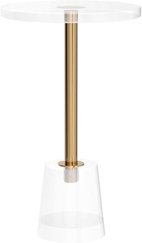 Miniatura 4 de LIKENOW Mesa auxiliar de acrílico para muebles, mesa auxiliar redonda pequeña transparente para sala de estar, dormitorio, oficina, mesita de noche