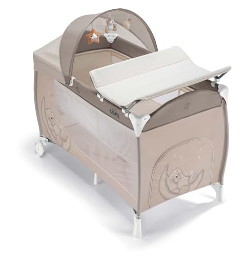 Baby Reisebett Daily Plus | Mehr Farben verfügbar | für 0-36 Monate | inkl. Wickelunterlage, Farbe:Beige