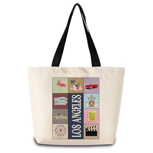 Bolso tote Travel Los Ángeles: bolso de hombro y mano estético, ligero y lavable, ideal para compras y viajes, regalo para mujeres y amigas
