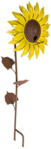 Desert Steel 409-103 Sunflower Feeder â€“ Metal Yard Art/Bird Seedfeeder, 42 x 14 x 14
