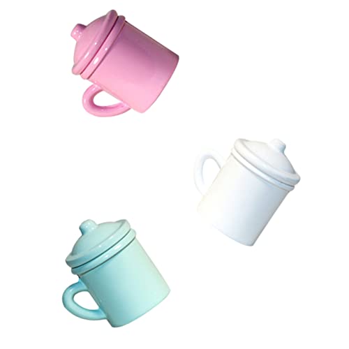 MAGICLULU 3piezas Taza Miniatura para Enjuague Bucal Accesorio De Baño para Casa De Muñecas Decoración Realista Tres para Escenas Miniatura y