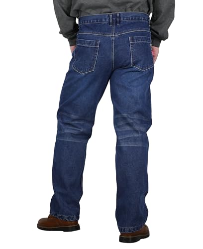 BOCOMAL FR Pants for Men Relax Fit Flame Resistant Jeans 14oz Heavy Duty Washed Work Jeans4