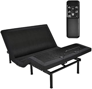 Giantex Adjustable Bed Base with Massage, Wireless Zero Gravity Bed Base Frame, Independent Head & Foot Bed Incline, USB Ports, Under-Bed Nightlight, Electric Adjustable Bed Frame, Queen