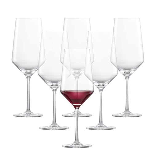 ZWIESEL GLAS Pure Bordeaux Red Wine Glass (Set of 6), Bordeaux Glasses for Red Wine, Dishwasher-Safe Tritan Crystal Glasses, Made in Germany (23 Ounce)