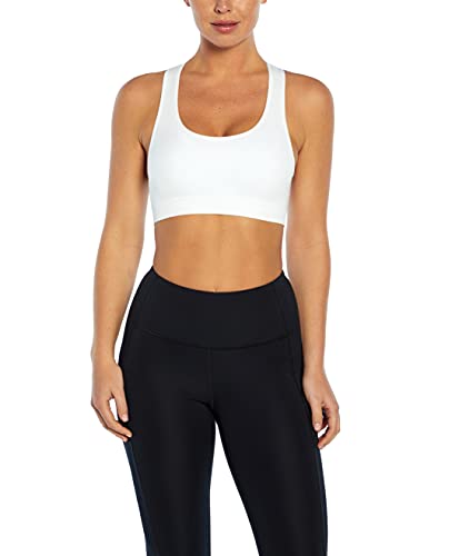 Jessica Simpson Sportswear Women's Standard Toni Seamless Low Impact Sports Bra, White, X-Large
