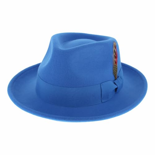 Image of Belfry Gangster Men's Fedora - Crushable 100% Wool Felt Hat, Stain Resistant & Travel Friendly Dress Fedora