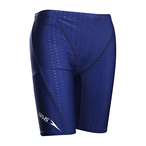 Legou Men Solid Nylon Jammer Swim Suit XL Blue Cover