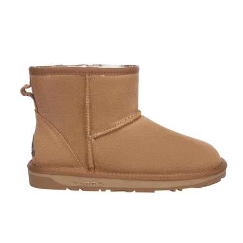 Image of EVERAU Men Falcon Mini Classic Boots Warm Winter Sheepskin Suede Water Resistant Boots, US