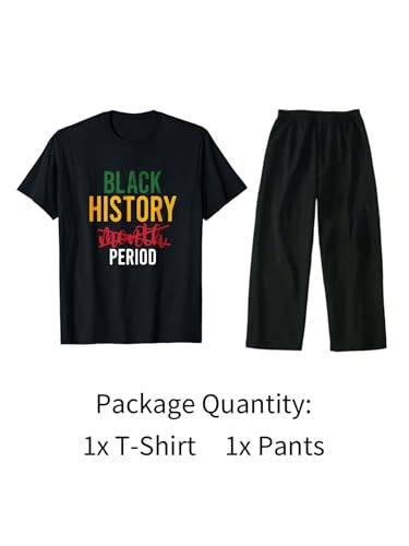 Image of Black History Pajamas, Graphic Matching Sets for Women, Magic Afro American Natural Hair Vintage Melanin T-Shirts and Pants