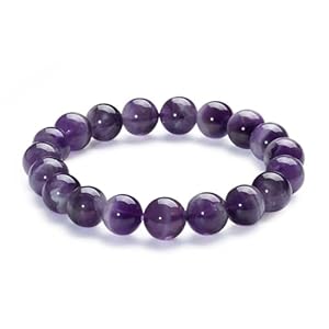 APERCEVOIR Natural Amethyst Bracelet for Women, Men – Handmade 10mm Dream Crystal Beads, Healing & Calming Energy Gemstone Jewelry, Elegant Gift for Birthday, Anniversary, or Meditation