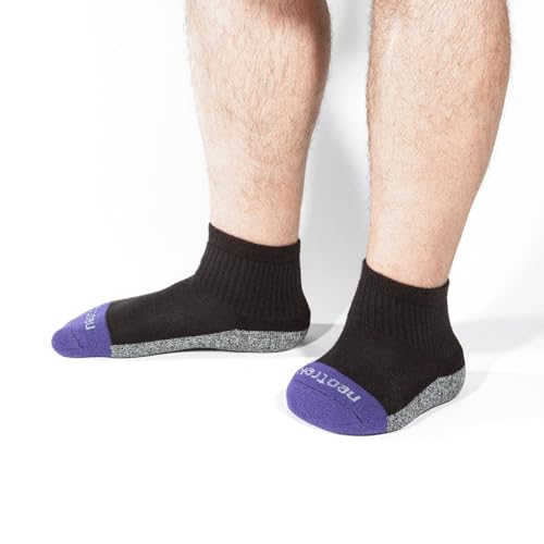 Transmet Qtr Crew Socks: Mixed Pair for Partial-Foot Amputees (1 Transmet & 1 Standard Sock Per Pair) (3pk)3