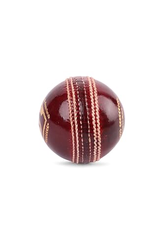 Image of SG Club Cricket Ball Leather | Red | Standard Size | Leather | Adult | Four-Piece Construction | Alum Tanned Leather | Portuguese Cork Core | Wool Winding | Suitable for Club Matches