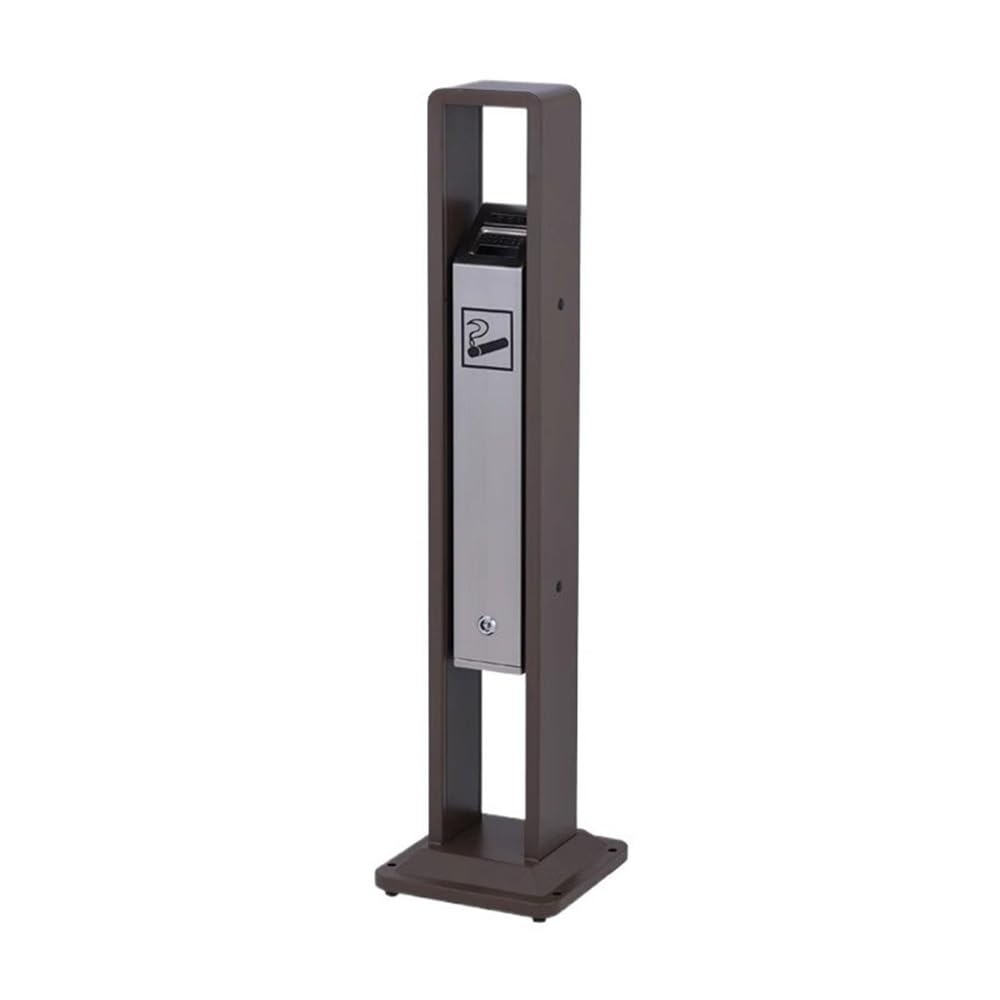 Stand ashtray Ash Column with Lock Stainless Steel Cigarette Butt for Hotel Lobby Street Pillar(Bruin)
