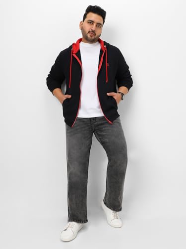 Image of Urbano Plus Men's Cotton Zippered Hooded Casual Winterwear Sweatshirt
