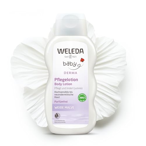 Bild von WELEDA Bio Baby Derma Weiße Malve Pflegelotion- Naturkosmetik Feuchtigkeitspflege Bodylotion zur Beruhigung und intensiven Pflege von hochsensibler, neurodermitischer & trockener Haut (1 x 200 ml)