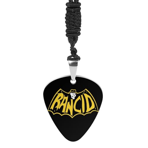 ギター ピック Rancid ランシド ネックレス 装飾 黒ロープ付き 携帯便利 音楽愛好家 男女兼用 耐衝撃性 初心者 ベテラン 楽器 エレキギター アクセサリー 軽量 おしゃれ 贈り物