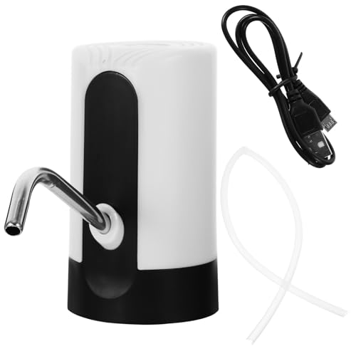 HOMOCONO Dispensador Eléctrico Recargable de Agua Potable para Uso Doméstico Control de Capacidad de Bombeo y Material Abs Acero Inoxidable Blanco