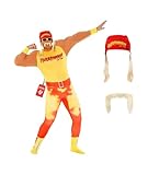 Morph Hulk Hogan Costume, WWE Costume, Hulk Hogan Wrestling Adult Outfit, WWE Wrestling Halloween Outfit with Accessories, Large