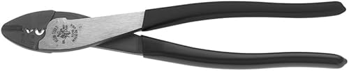 Klein Tools Herramienta de corteprensado 1006, fabricada en Estados Unidos, engarza terminales y conectores sin soldadura de 10 a 22 AWG, con