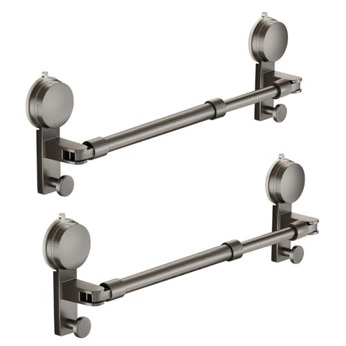 Ausziehbare Handtuchstange mit 2 Saugnapf, Ohne Bohren,Leicht zu Entfernen...