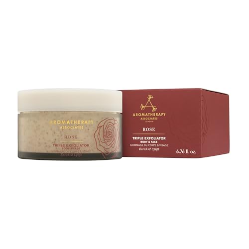 Aromatherapy Associates Rose Triple Exfoliator Face & Body Scrub – Microdermabrasion Treatment with Bamboo, Jojoba & Corn Granules | Gentle Polishing, Brightening & Smoothing | Hydrating Skincare
