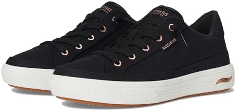 Skechers Tênis feminino Arch FIT Arcade Meet YA There, Lona preta