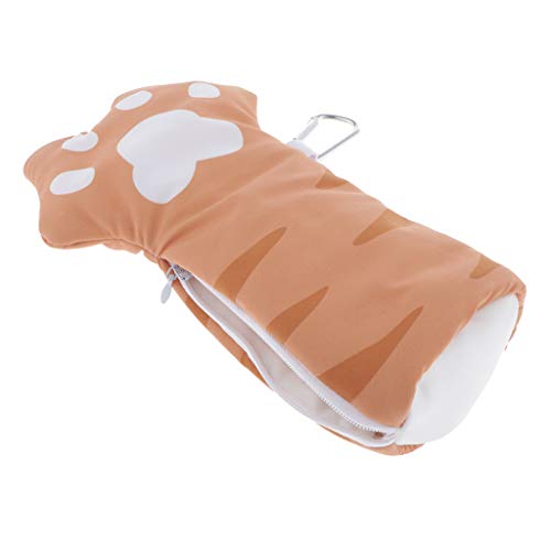 Serenable Carton Cats Paw Pencil Case Bolsa Kawaii Caneta Bolsa Holer Escova Papelaria - Castanho