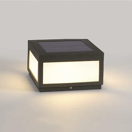Ailicin Pillar Lamp Post Light, Fence Deck Cap Light Lantern Column Lamp For Flat Surface Patio Garden Decoration With Ip55 Waterproof E26 Led Bulb(Solar Powered ， Dusk To Dawn) #TOP2