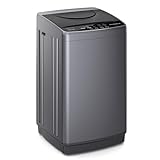 OLIXIS Portable Washing Machine, 7.7 lbs Full-Automatic Compact Laundry Washer, Stainless Steel Drum, 10 Wash Cycles, Auto-Balance Detection, LED Display, Mini Washer for Home, Apartment, Dorm, Grey