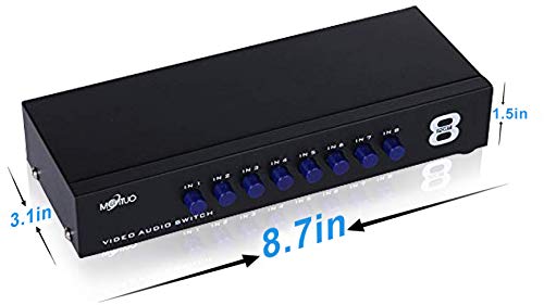 E-Sds 8-Way Av Switch Rca Switcher 8 In 1 Out Composite Video L/R Audio Selector Box For Dvd Stb Game Consoles Cv0235 #TOP3