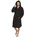 Produktbild S.T.C Dicker, weicher und kuscheliger Herren-Bademantel mit Kapuze aus Fleece, Schwarz  Borg-Fleece, XL