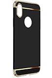 VANMASS iPhone X Case, 3-in-1 Durable Phone Case Thick Hard Plastic iPhone 10 Case Anti-Scratch, Anti-Fingerprint Detachable Frame Apple iPhone X-Black