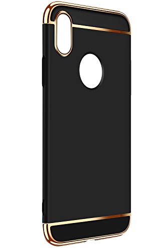 VANMASS iPhone X Case, 3-in-1 Durable Phone Case Thick Hard Plastic iPhone 10 Case with Anti-Scratch, Anti-Fingerprint and Detachable Frame for Apple iPhone X-Black