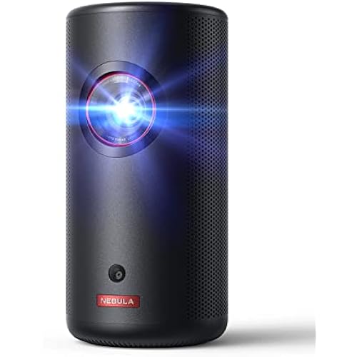 NEBULA Capsule 3 Laser Outdoor Portable Mini Smart TV Projector | Google TV, Netflix-Certified, Dolby Digital Sound, 120" Display, 2.5H Built-In Battery, Outdoor Wi-Fi Smart TV