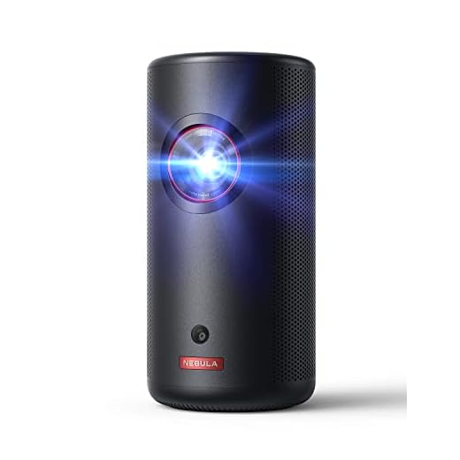 Nebula Anker Capsule 3 Laser 1080p, Smart, WiFi Bluetooth, Mini Projector, Portable Projector, Dolby Digital, 4k Supported, Autofocus, 120-Inch Picture, Built-in Battery, Up to 2.5 Hours of Playtime