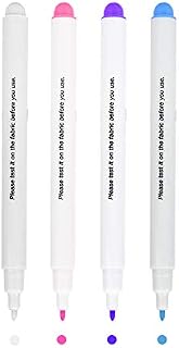 4Pcs Disappearing Ink Fabric Marker Pen Vanishing Air Water Erasable Fabric Marking Pen for Cloth and Fabrics Sewing, Stitching