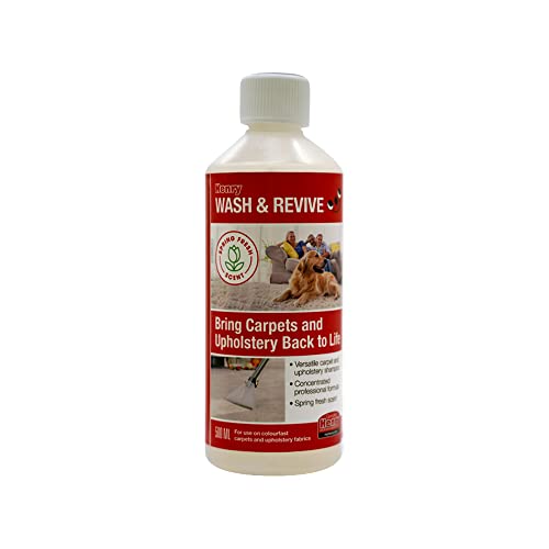 Numatic Henry Wash & Revive - 1L - Carpet Shampooer Cleaning Fluid Nuchem4 Part Number 914041 & 219297 Low Foam Carpet Cleaning Detergent Compatible for all Carpet Vacuum Cleaners - Spring Fresh Scent